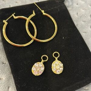 Oval Charms for Hoops with Crystals-Boutique